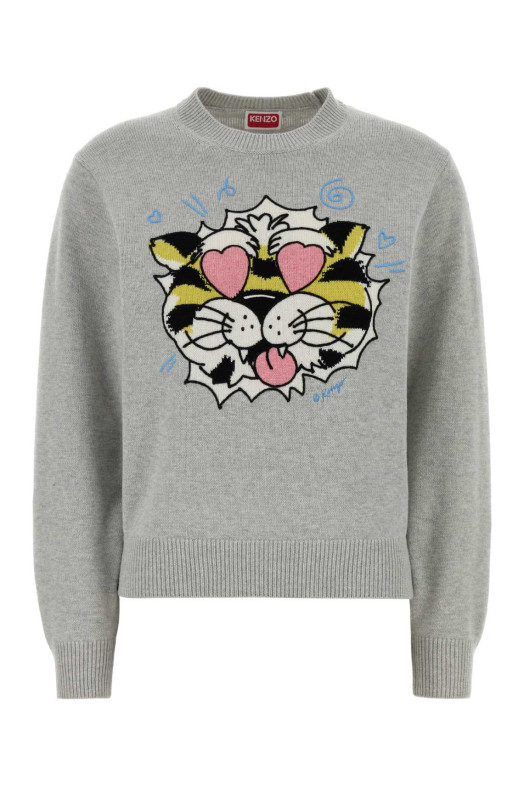 Свитер из серой шерстяной смеси KENZO (FG52PU7443LO)