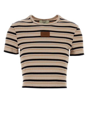 Embroidered stretch cotton t-shirt FENDI (FS8110AW88)