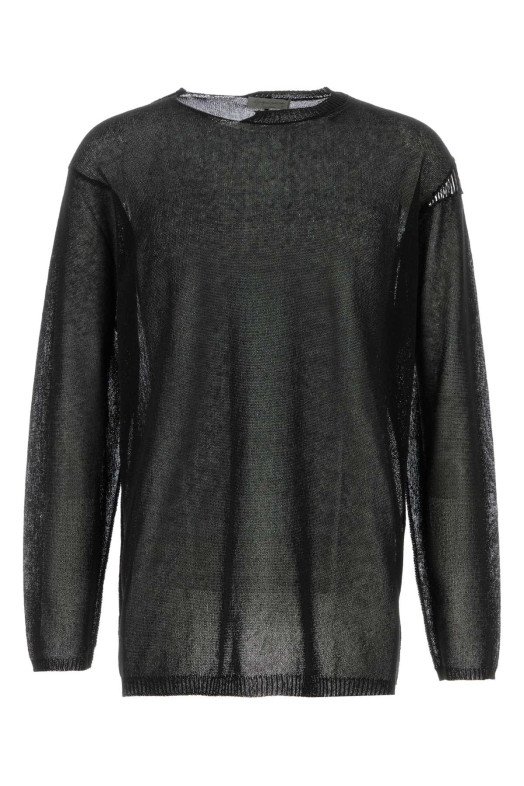 Черный свитер из хлопка и полиэстера Black YOHJI YAMAMOTO (HKK17988)