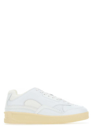 White leather and fabric sneakers White JIL SANDER (J32WS0016P4869)