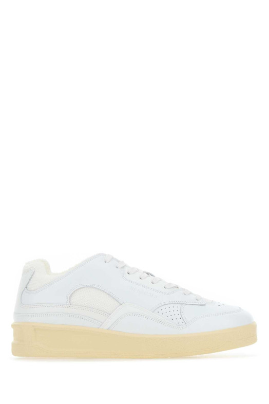 White leather and fabric sneakers White JIL SANDER (J32WS0016P4869)