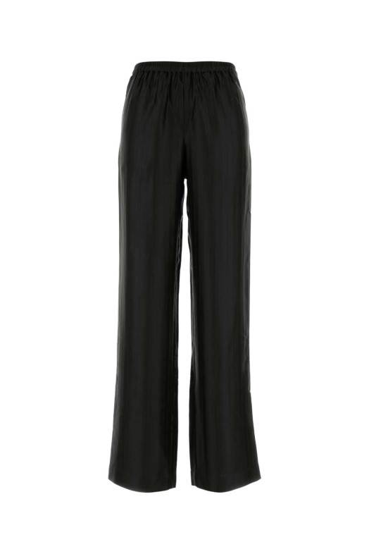 Black satin Kadala palazzo pant Black LOULOU DE SAISON (KADALA)