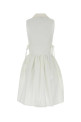 White cotton blend mini dress Black MIU MIU (MF6425SOOO163M)