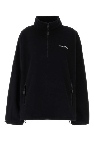 Black pile oversize sweatshirt Black MIU MIU (MJL043SOOO15V3)