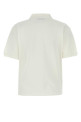 Поло из ткани пике цвета слоновой кости, чёрное, MIU MIU (MJN535SOOO14RW)