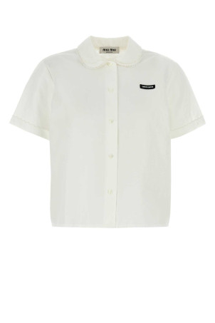 White poplin shirt Black MIU MIU (MK1932SOOO163M)