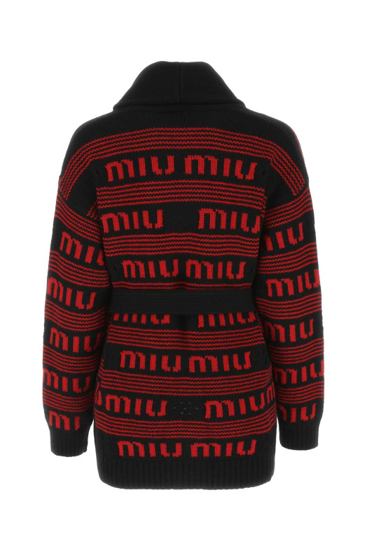 Embroidered cashmere oversize cardigan MIU MIU (MMF686S23112KB)