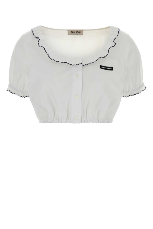 White poplin top MIU MIU (MT2257SOOO197F)