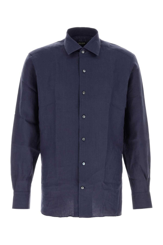 Navy blue linen shirt ZEGNA (RUHX30A3SRO3)