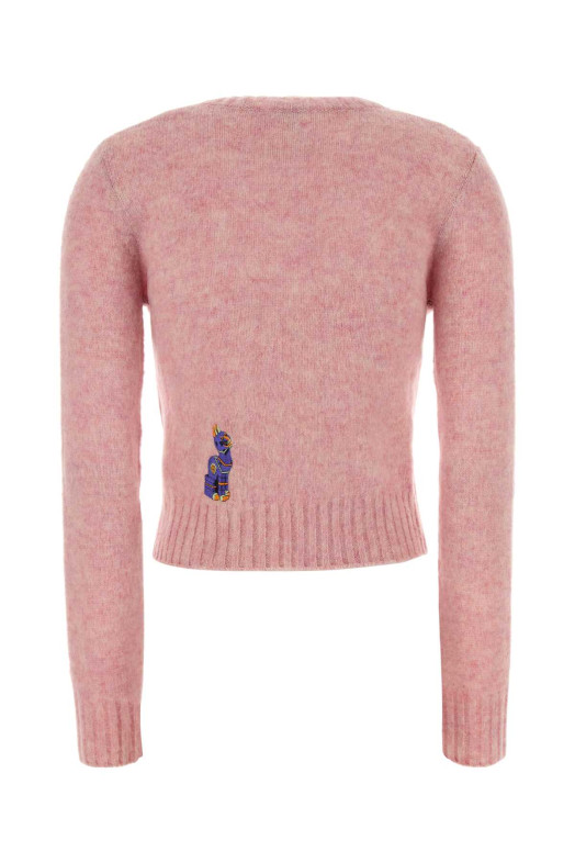 Розовый шерстяной свитер из меланжевой ткани Pink LOEWE (S359Y14KI9)