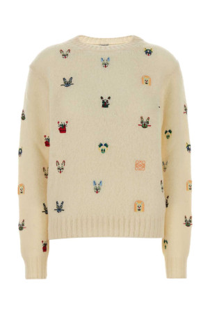 Cream wool blend sweater Multicolor LOEWE (S359Y14KIH)