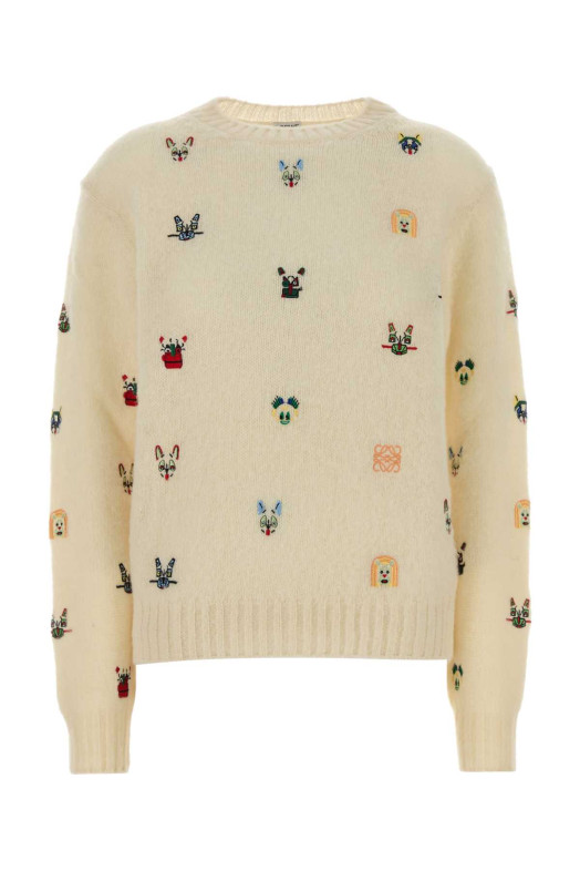 Cream wool blend sweater Multicolor LOEWE (S359Y14KIH)