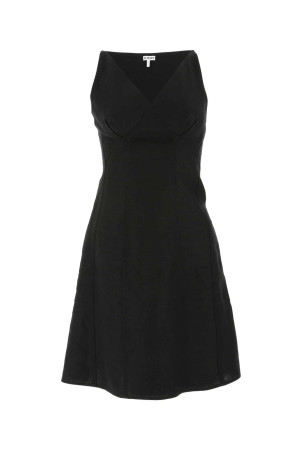 Black linen mini dress Black LOEWE (S540Y09XA1)
