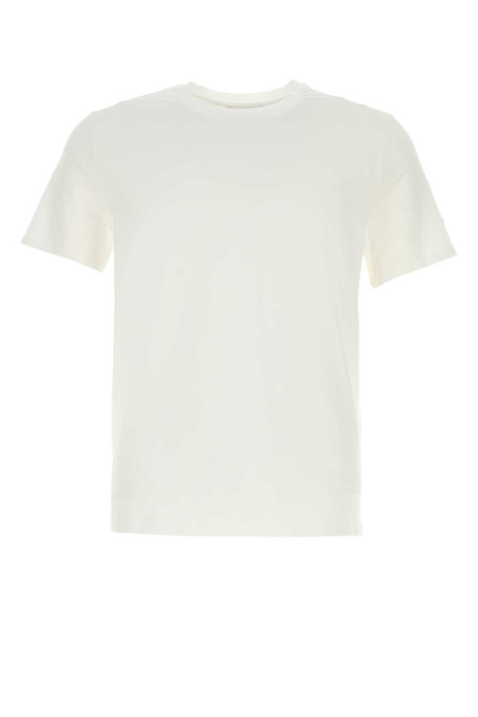 White cotton t-shirt Black PRADA (UJN712S211152Y)