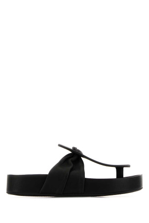 Black leather thong slippers UMA WANG (US9077)