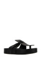 Black leather thong slippers UMA WANG (US9077)