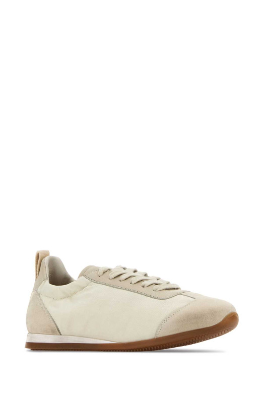 Ivory canvas and suede sneakers UMA WANG (US9087)