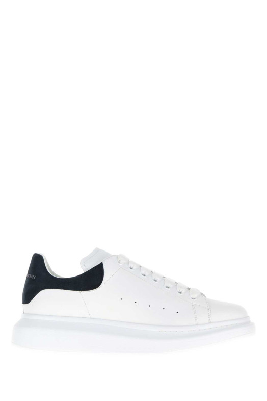 White leather sneakers with dark blue suede heel ALEXANDER MCQUEEN (553680WIAI3)