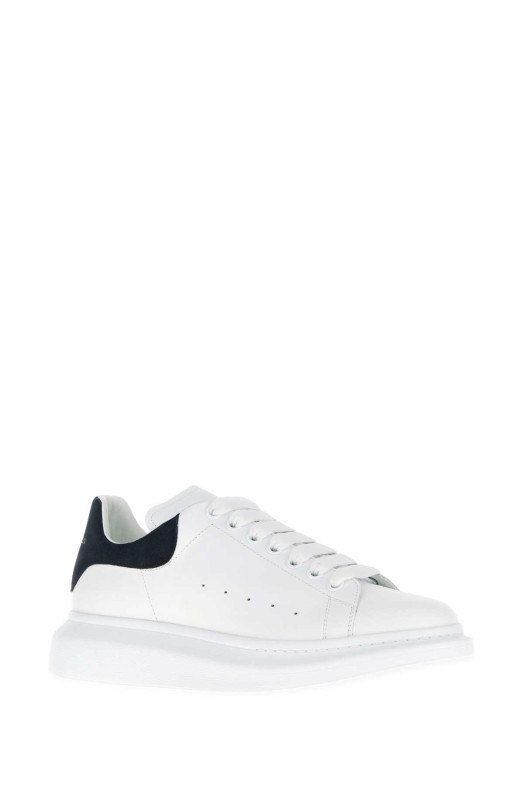 White leather sneakers with dark blue suede heel ALEXANDER MCQUEEN (553680WIAI3)