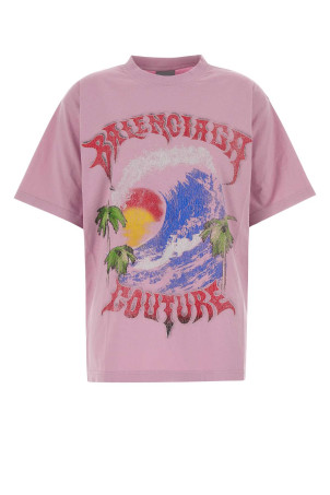 Pink cotton oversize t-shirt BALENCIAGA (871733TUVP2)
