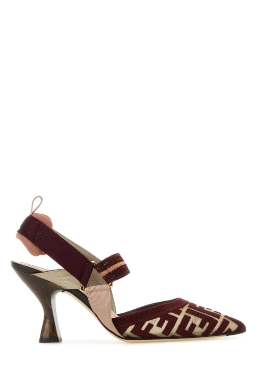 Многоцветные туфли-лодочки FENDI с сетчатым верхом и мотивом колибри (8J8875AWCX)