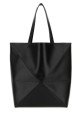 Большая кожаная сумка для покупок Puzzle Fold черного цвета от LOEWE (B933Q18X01)