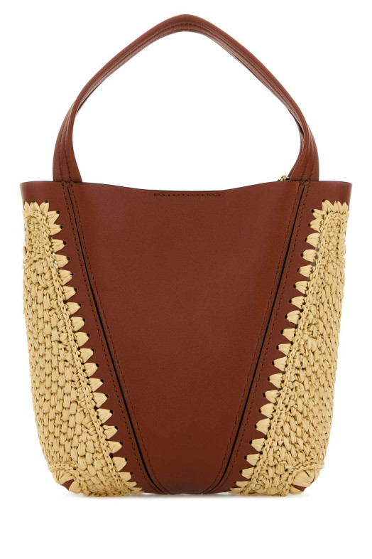 Двухцветная кожано-рафиевая сумка-ведро CHLOE (CH26US812R60) CHLOÉ