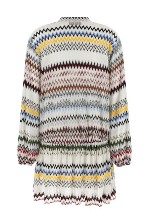 Micro chevron dress White