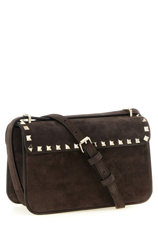 Маленькая сумка через плечо Valentino Garavani «Rockstud», коричневая W2B0T76KQQ0TO