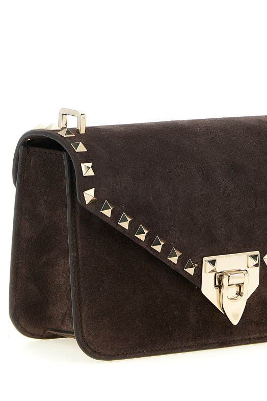 Маленькая сумка через плечо Valentino Garavani «Rockstud», коричневая W2B0T76KQQ0TO