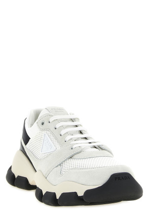 Mesh and suede sneakers Black-grey