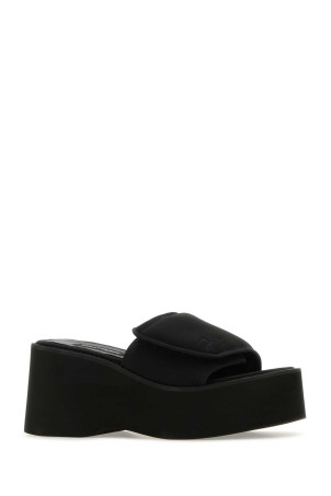 Black stretch polyester blend Scusa Wave slippers COURREGES (124SSD007NE0005)