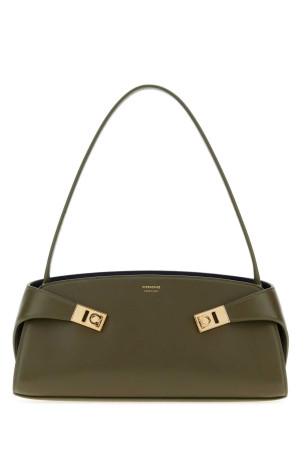 Olive green leather Hug shoulder bag SALVATORE FERRAGAMO (21A712795283)