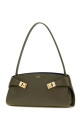 Кожаная сумка через плечо Hug оливкового цвета SALVATORE FERRAGAMO (21A712795283)