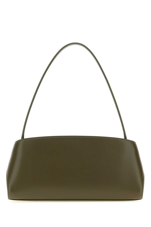 Кожаная сумка через плечо Hug оливкового цвета SALVATORE FERRAGAMO (21A712795283)