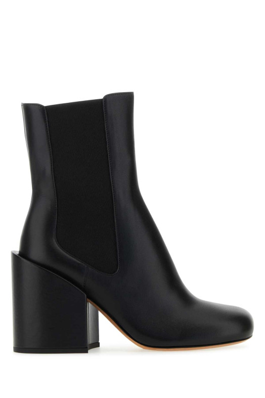 Черные кожаные ботильоны Etra синего цвета SPORTMAX (2327960134600)