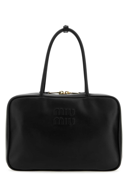 Черная кожаная сумочка MIU MIU (5BB117VMON2CRW)