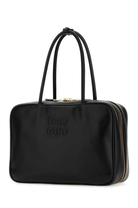 Черная кожаная сумочка MIU MIU (5BB117VMON2CRW)