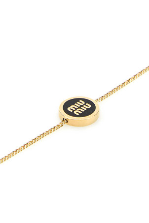 Gold metal bracelet Black MIU MIU (5IB6322F6T)