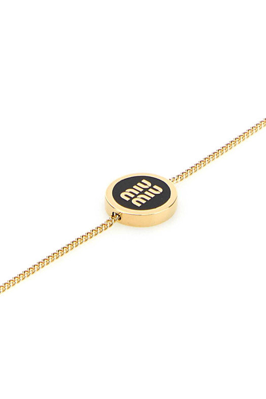Gold metal bracelet Black MIU MIU (5IB6322F6T)