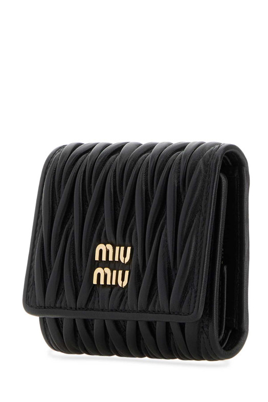 Черный кожаный кошелек MIU MIU (5MH033AFPP)