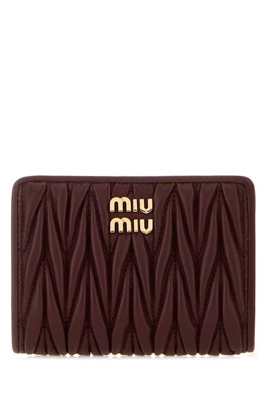 Кожаный кошелек MIU MIU бордового цвета (5ML075AFPP)