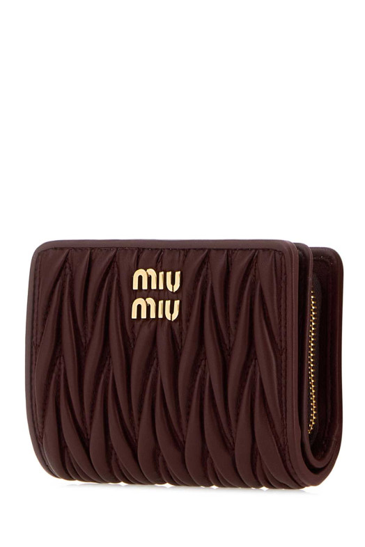 Кожаный кошелек MIU MIU бордового цвета (5ML075AFPP)