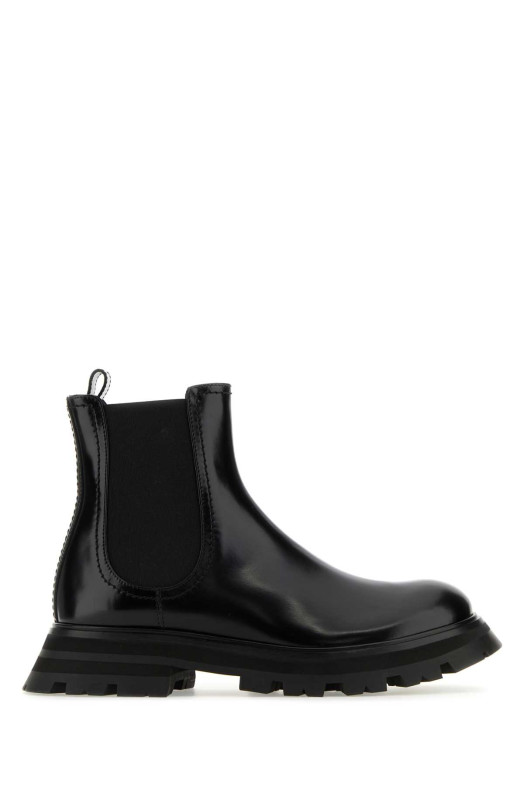 Черные кожаные ботильоны Black ALEXANDER MCQUEEN (757487WIDU1)