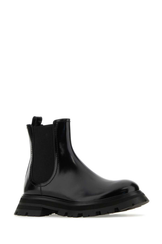 Черные кожаные ботильоны Black ALEXANDER MCQUEEN (757487WIDU1)