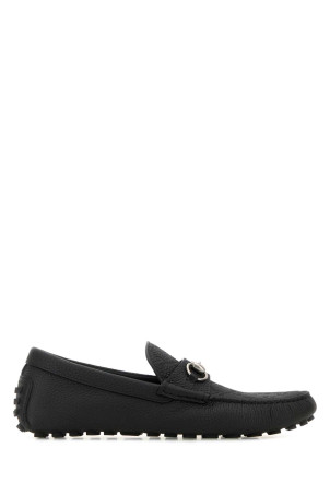Black leather Driver loafers Black GUCCI (765859AADQ4)