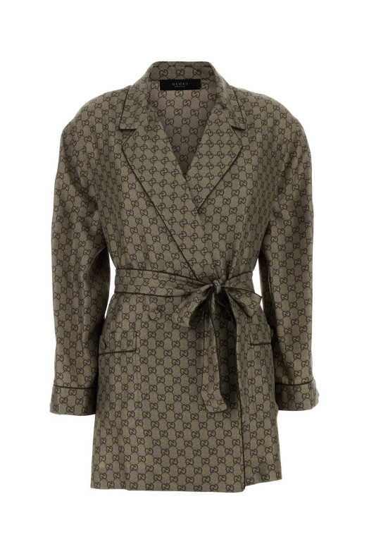 Блейзер из ткани с сатиновым переплетением GUCCI (864562ZAUUN)