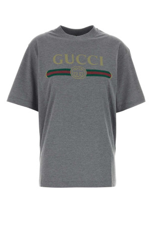 Dark grey cotton blend t-shirt GUCCI (865015XJH1R)