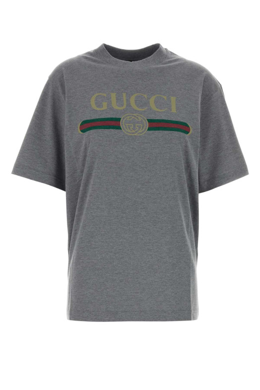 Dark grey cotton blend t-shirt GUCCI (865015XJH1R)