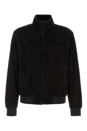 Black suede bomber jacket Black GUCCI (872087XNBCQ)